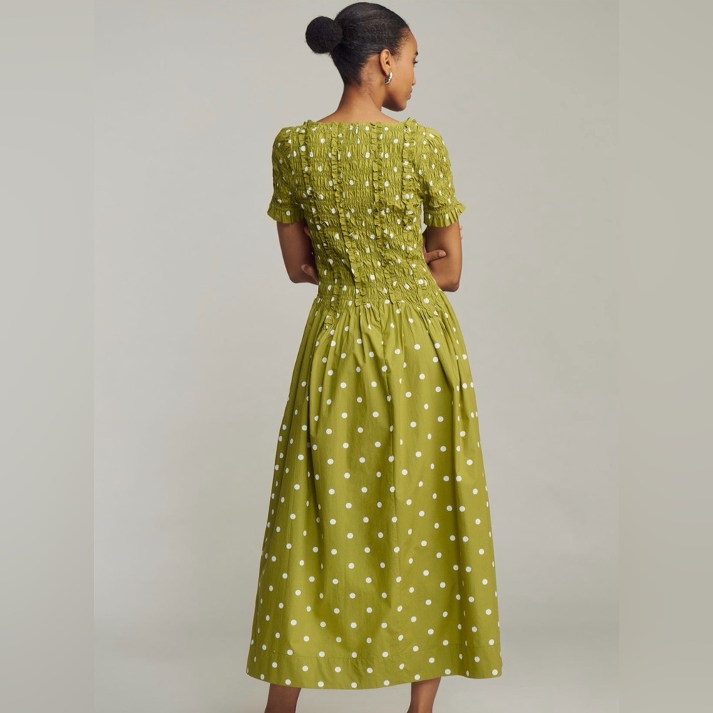 NWT Damson Madder x Anthropologie Raphaela Shirred Maxi Dress - Picture 2 of 5